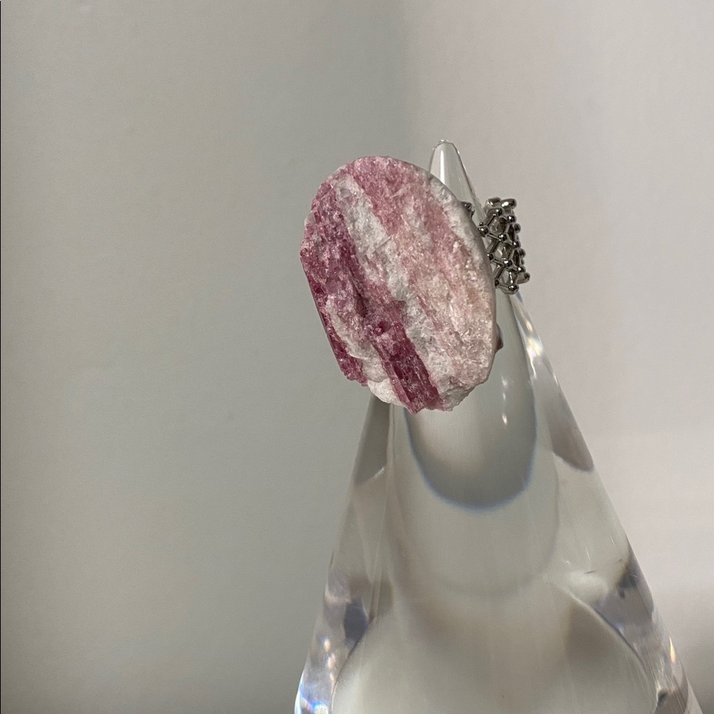 Artisan Earthy Pink Tourmaline Statement Rring - Picture 7 of 14